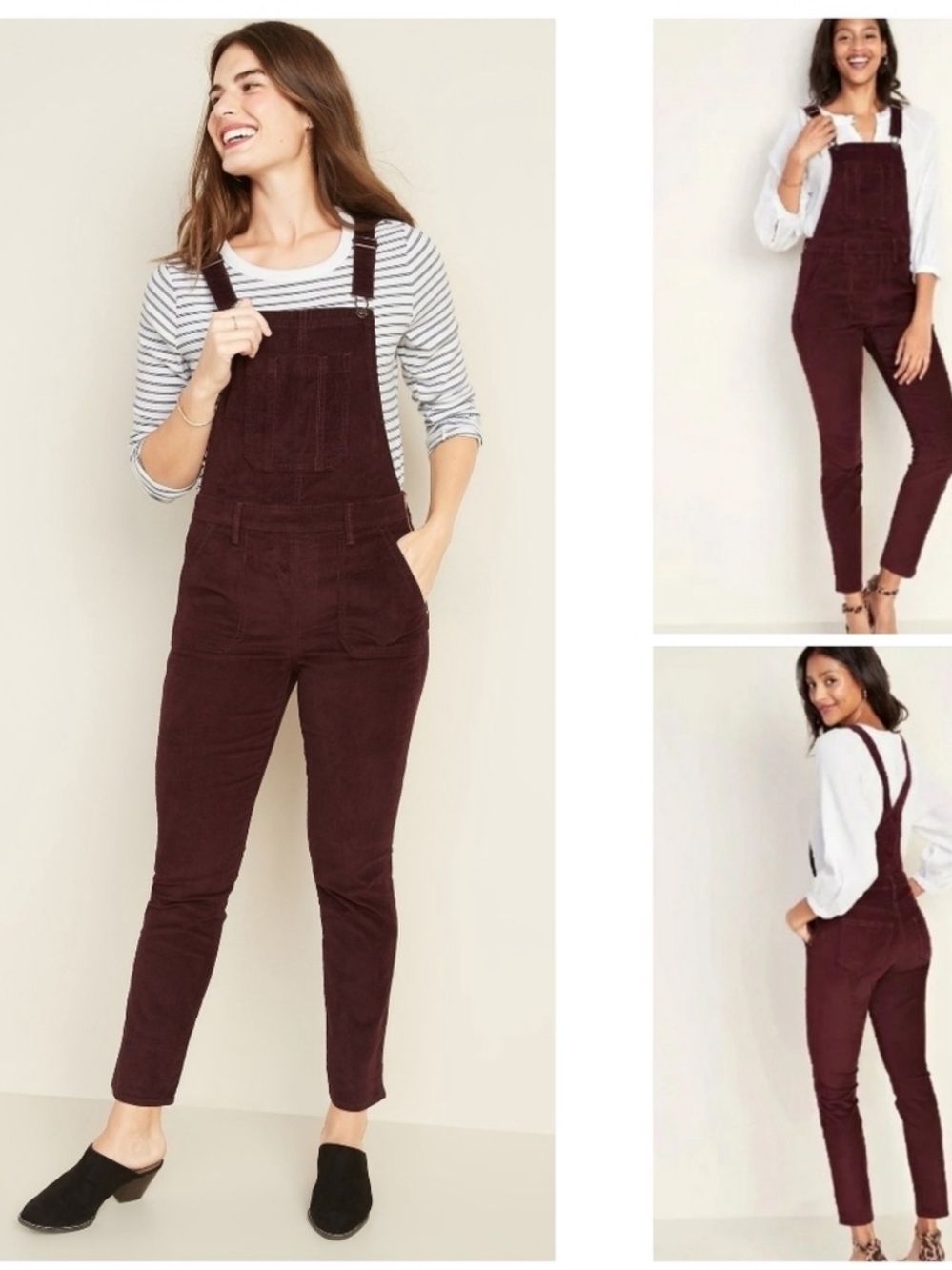 Straight Leg Burgundy Velvety Old Navy Overalls size 4 Y2K